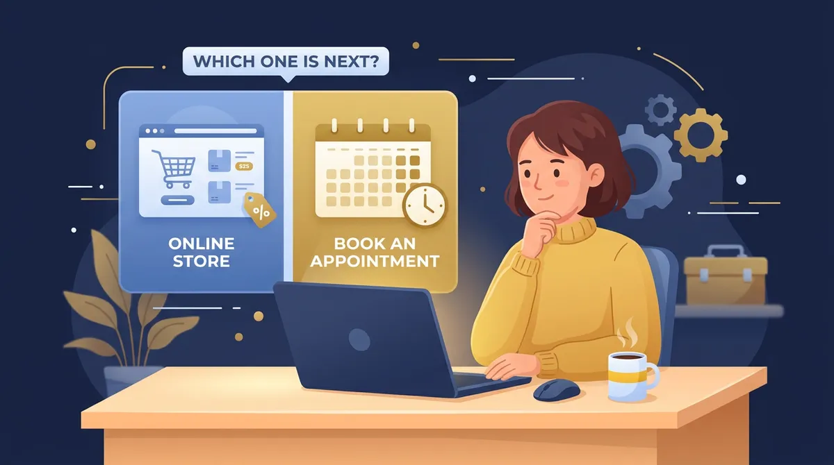 Webshop eller bookingside? Den ultimative guide for servicevirksomheder